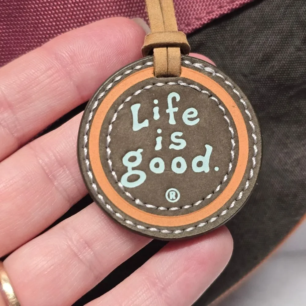 Life is good smile sling messenger Pink Brown Bag Hipster Travel Casual